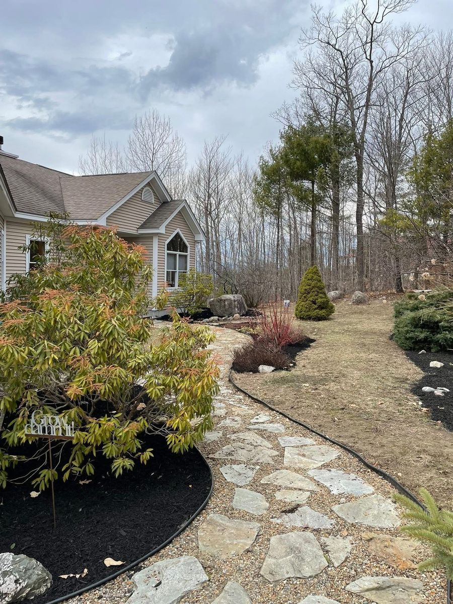 Landscape Installation for Smythe’s Stonework & Masonry in Buxton, ME