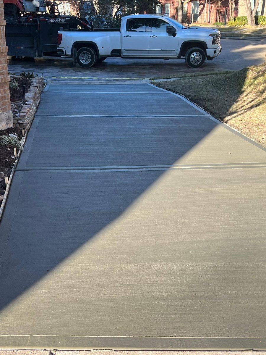 Concrete Installation for Right Choice Landscaping LLC in Houston, TX
