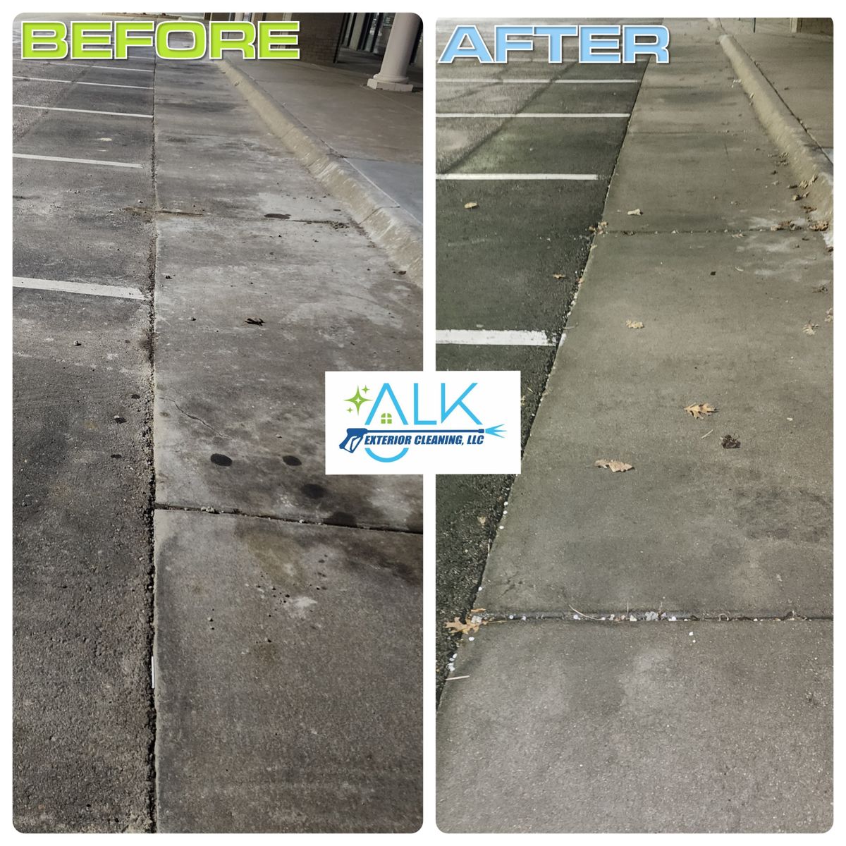 Concrete Cleaning for ALK Exterior Cleaning, LLC in Burden, KS