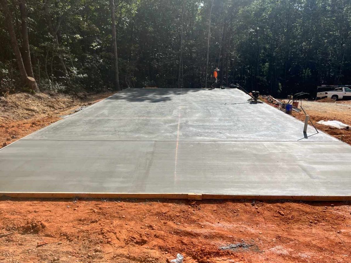 Concrete Slab Construction for Miilan Construction in Boonville, NC