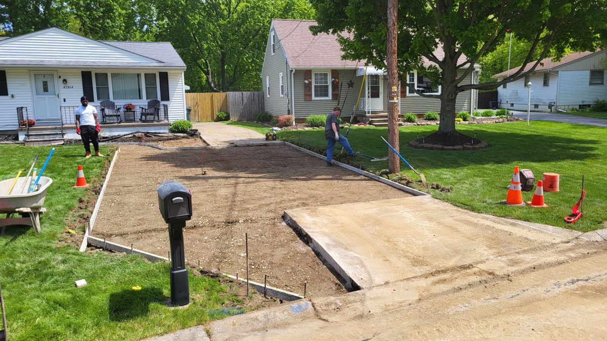 Driveway tear out and replacement for Concrete Pros, LLC in Lorain, OH