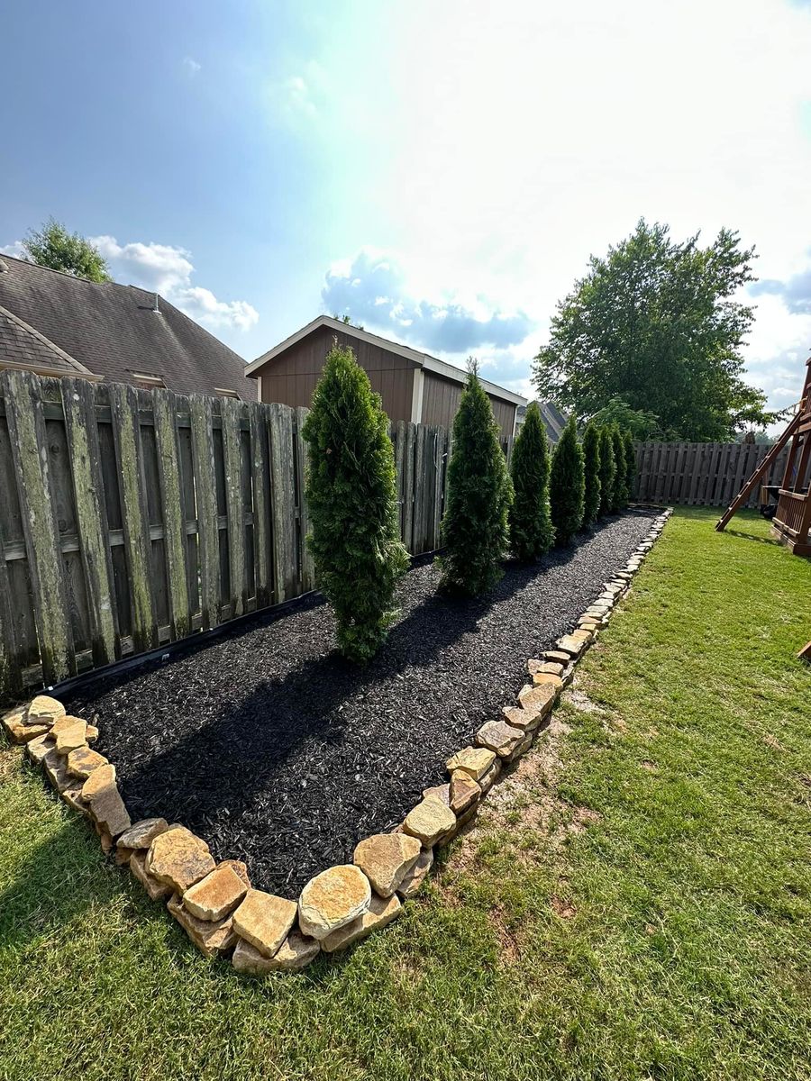 Mulch Installation for Greenscape Solutions in Milan, TN
