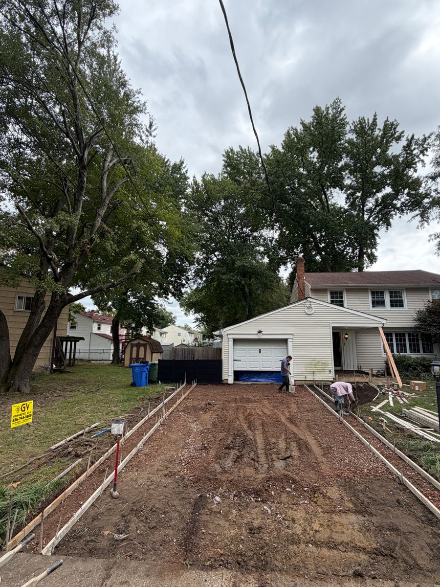 Driveway Installation for GV Concrete LLC in Cherry Hill Township, NJ