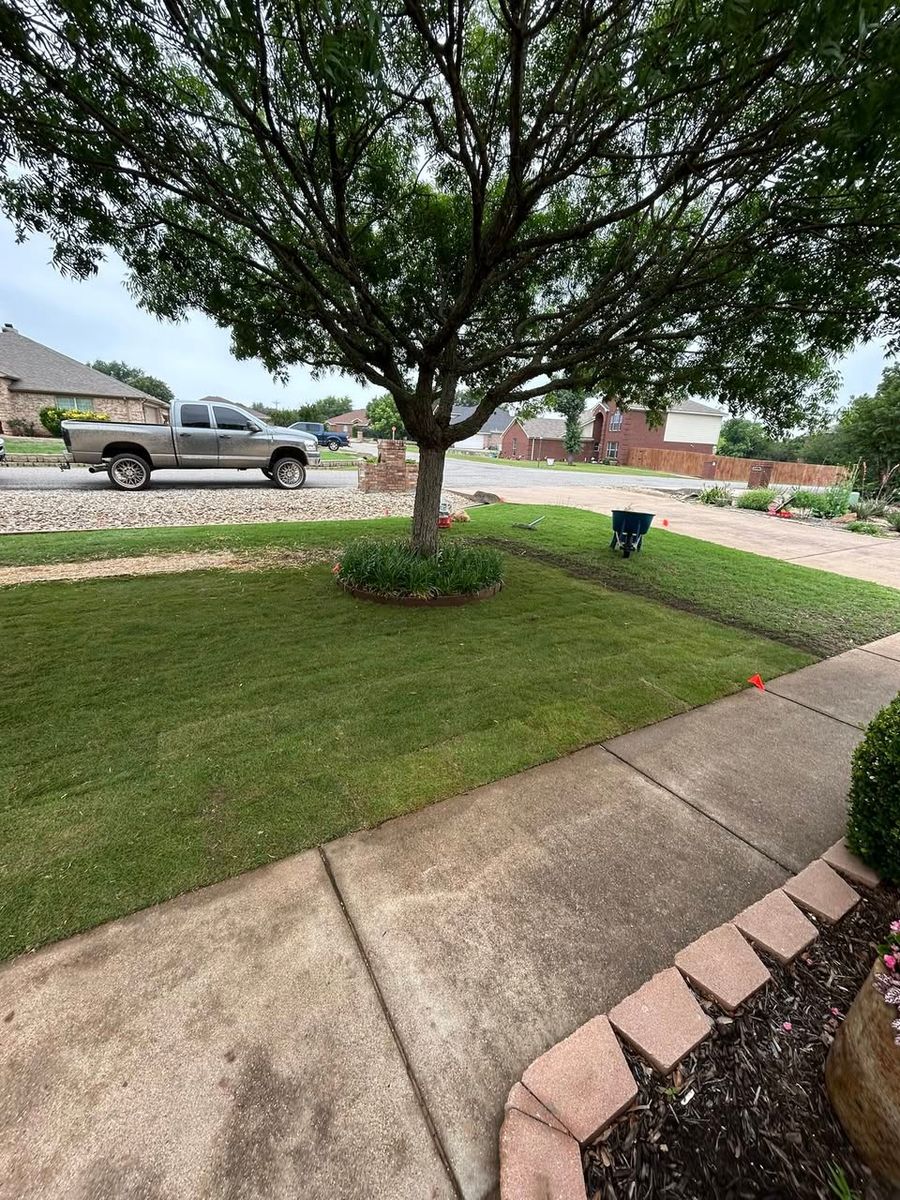 Sod Installation for Y&Y Outdoor Services in Granbury, TX