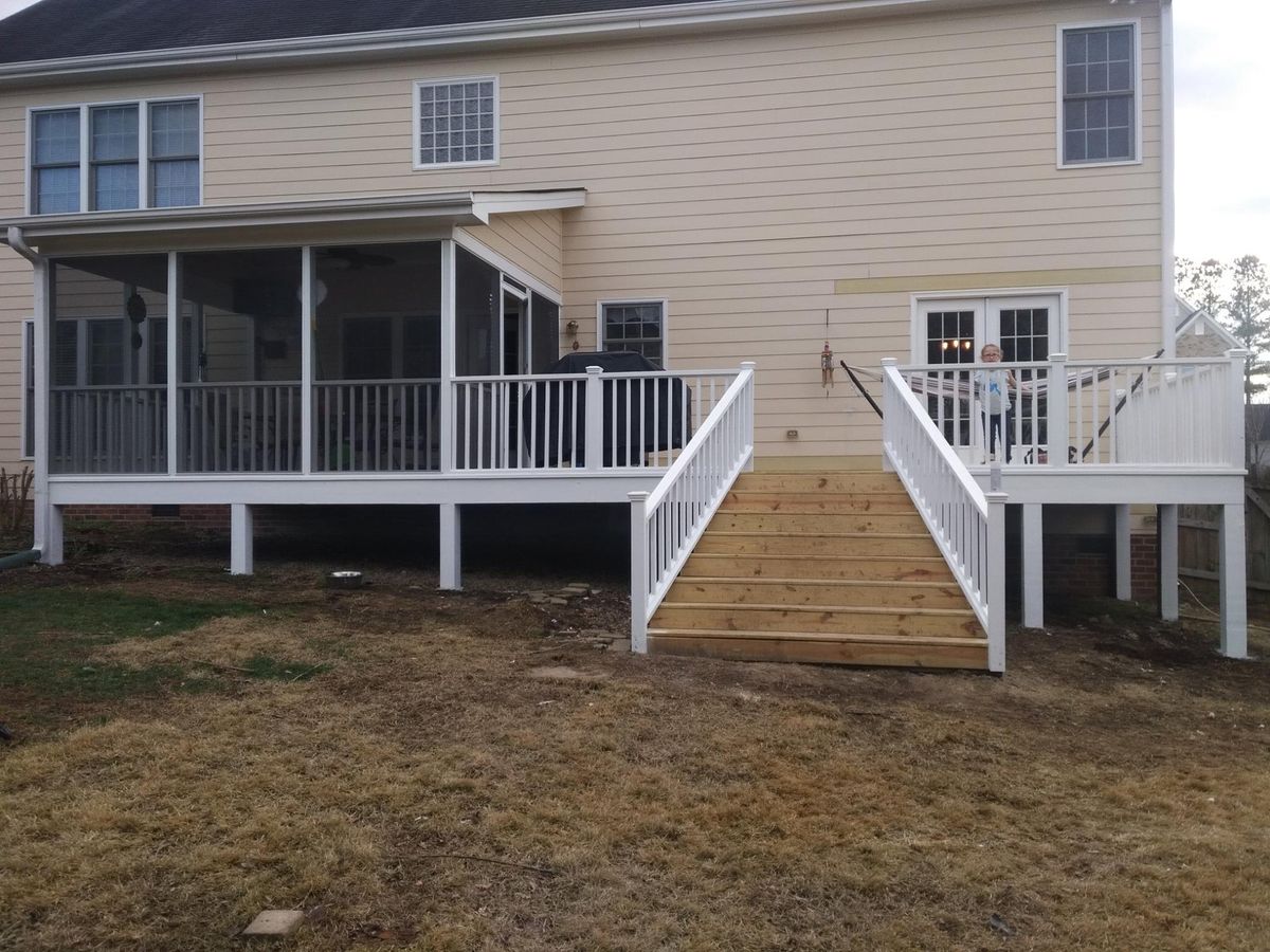 Screened-in Porch Construction for Dillard Construction & Remodeling, LLC in Wendell, NC