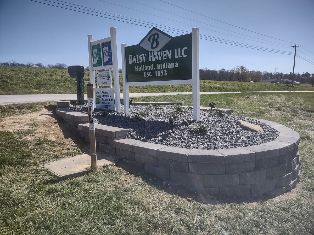 Retaining Wall Construction for J&S Mowing & More in Huntingburg, IN