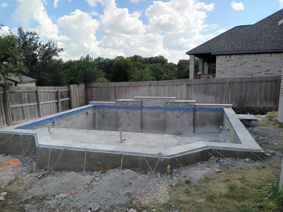 Custom Pool Construction for J & P Construction in Houston, TX