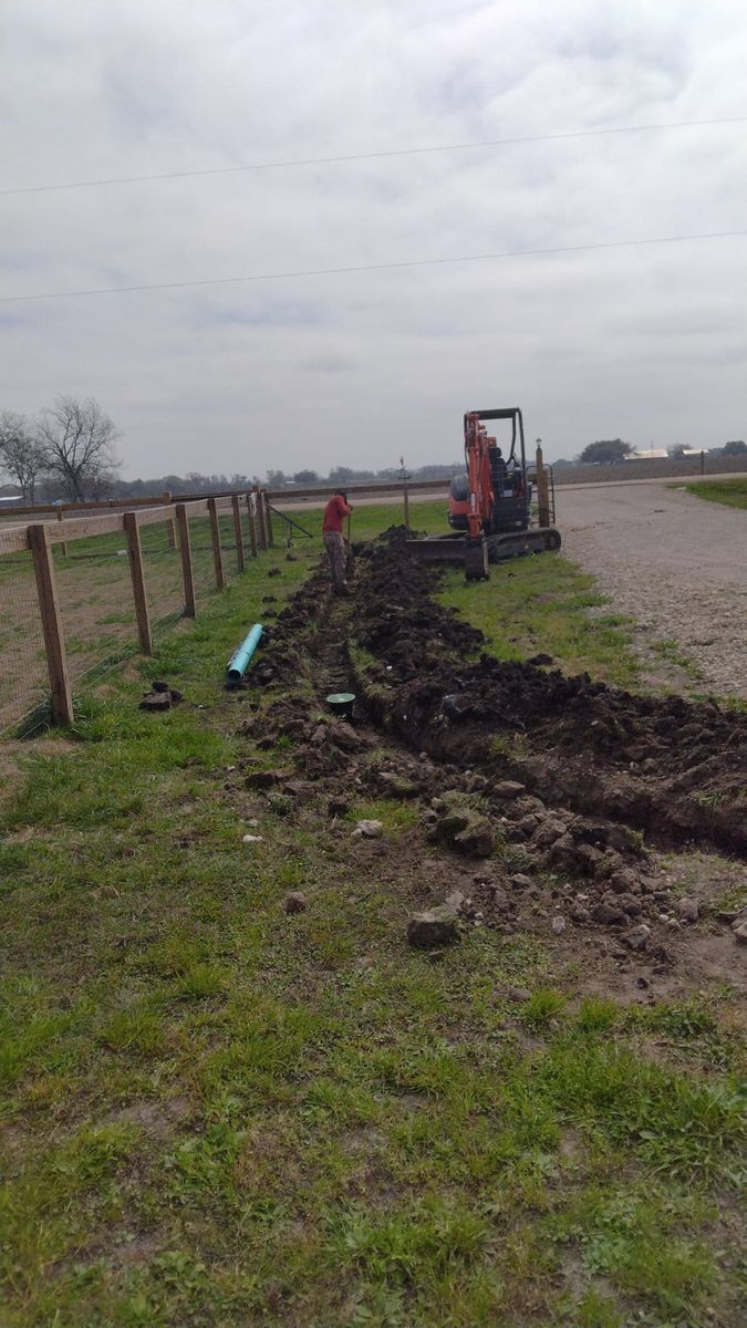 Water and Electrical Pipes for M-Z Excavations in College Station, TX