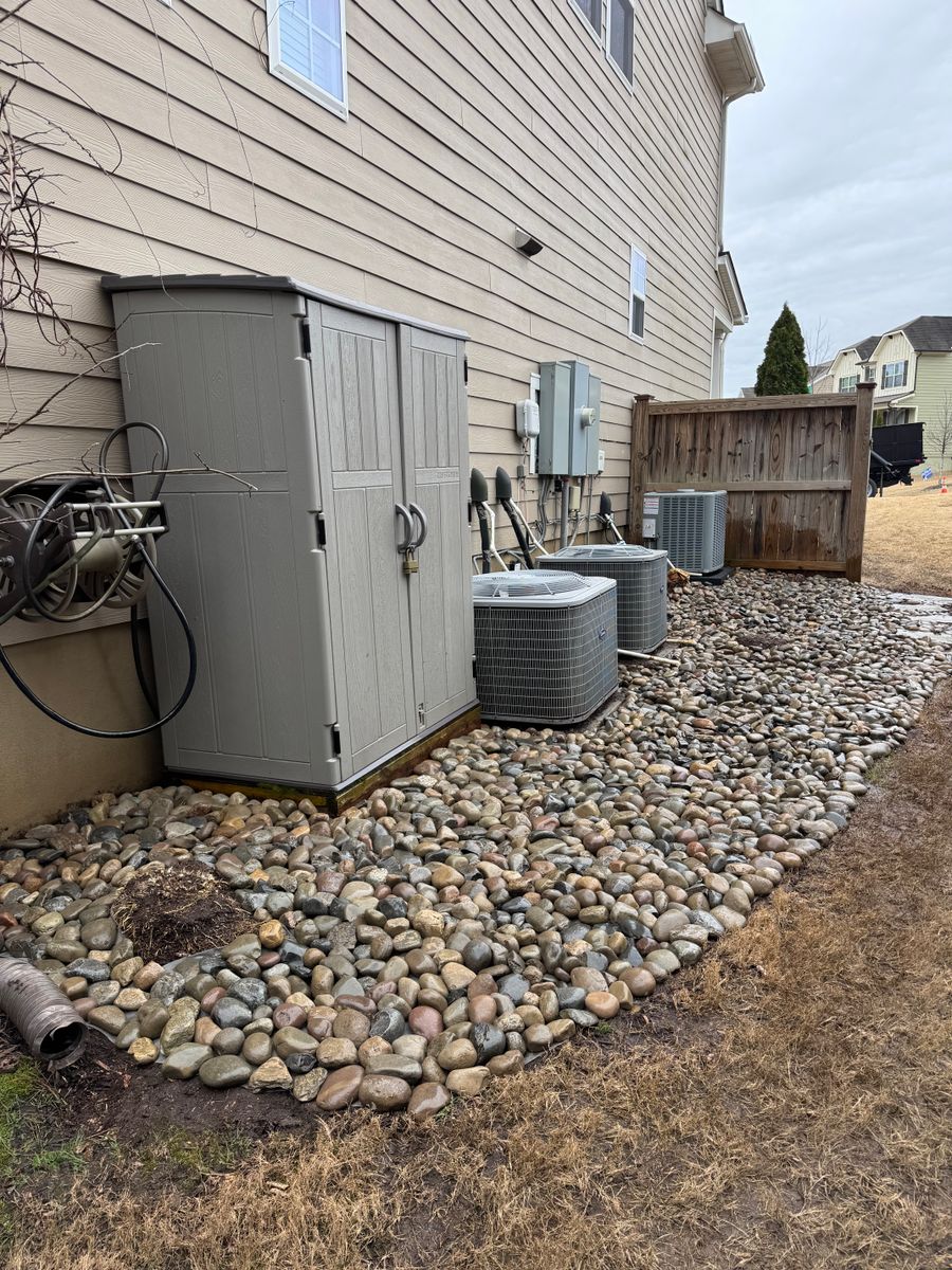 Rock Installation for Chavez Landscaping in Pittsboro, NC