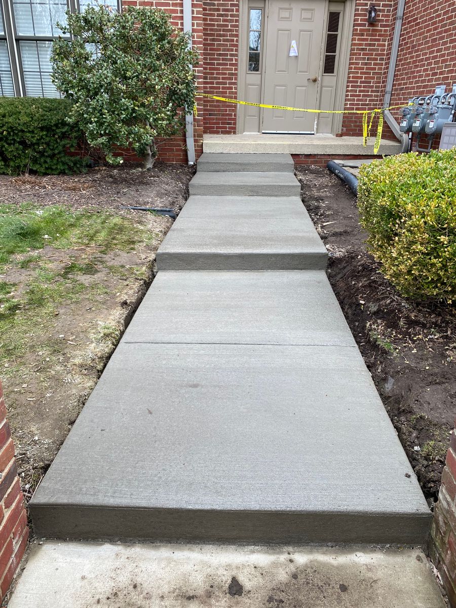 Concrete Sidewalk Installation for Deerbrook Construction in Pontiac, MI