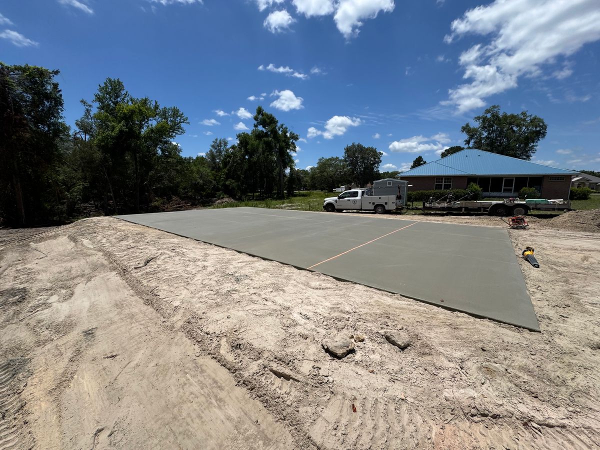 Concrete Slab Construction for Cameron Enterprises in Live Oak, FL