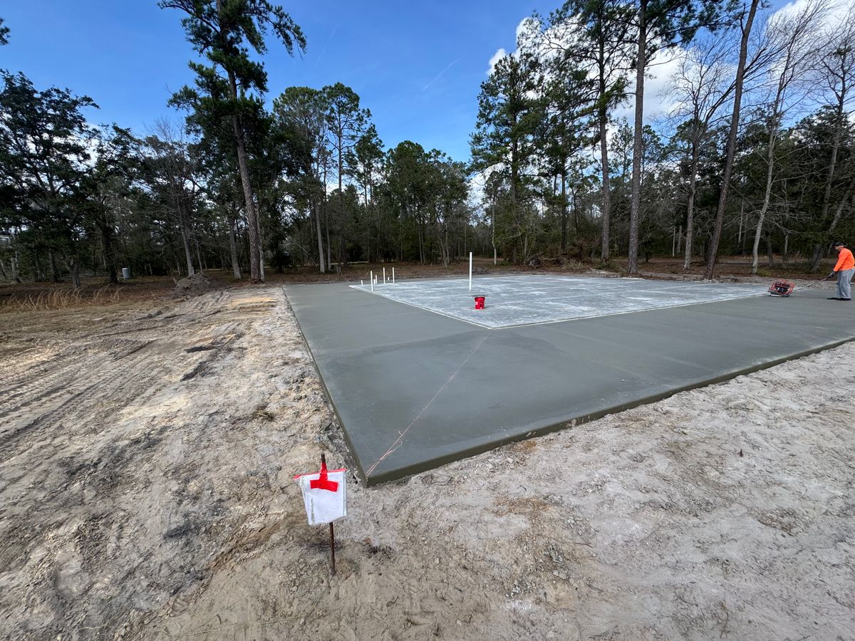 Concrete Slab Construction for Cameron Enterprises in Live Oak, FL