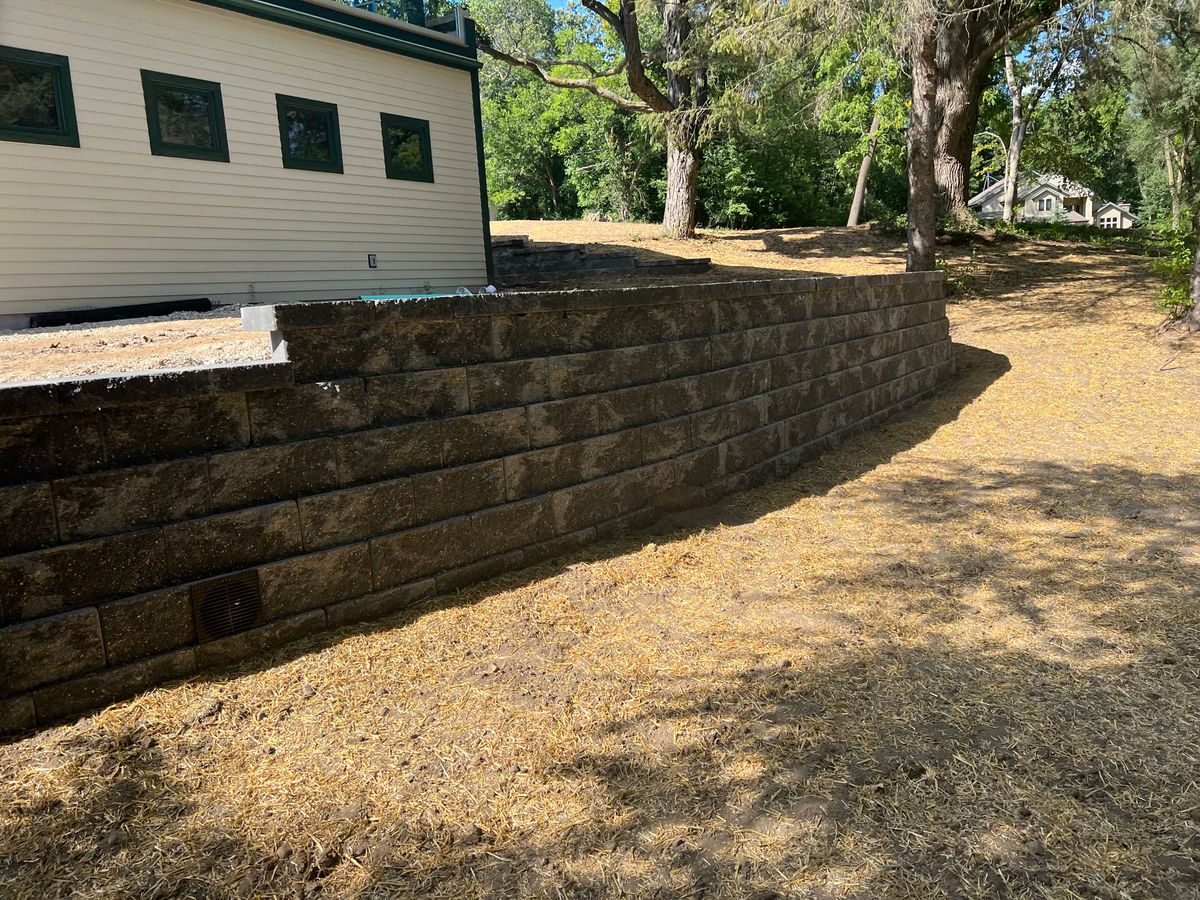 Retaining Wall Construction for Dahl's Landscape & Design in Waukesha, WI