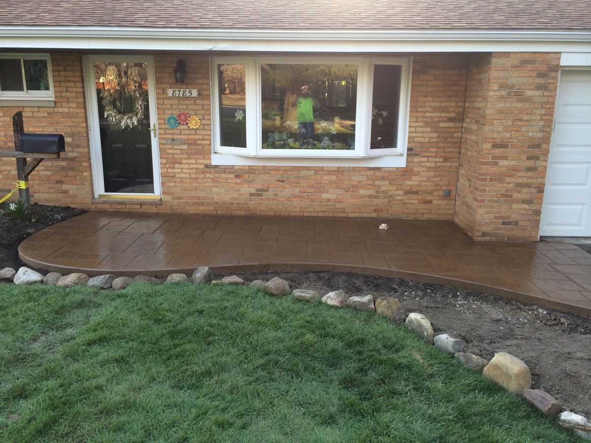 Stamped Concrete Installation for Lake Erie Companies in Grand River, OH