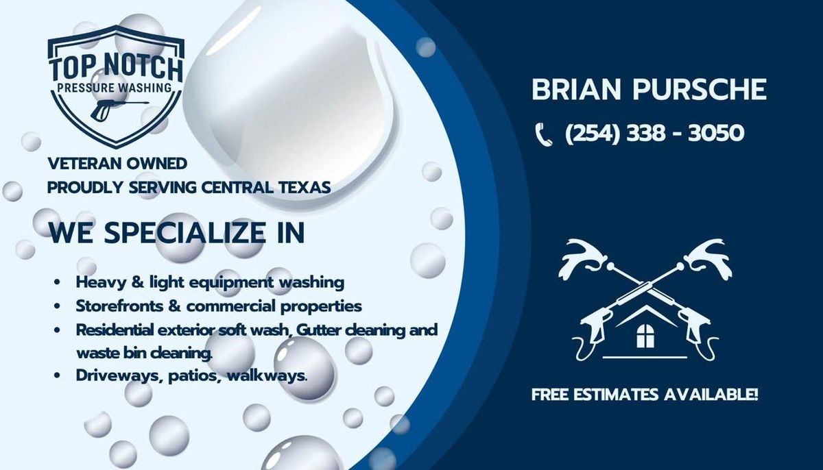 Driveway and Sidewalk Cleaning for Top Notch Exterior Cleaning Solutions LLC in Nolanville, TX