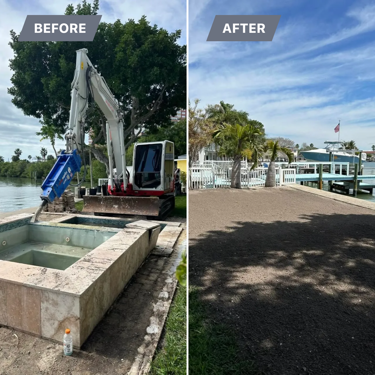 Pool Demolition for POZ Property Solutions in Tampa, FL