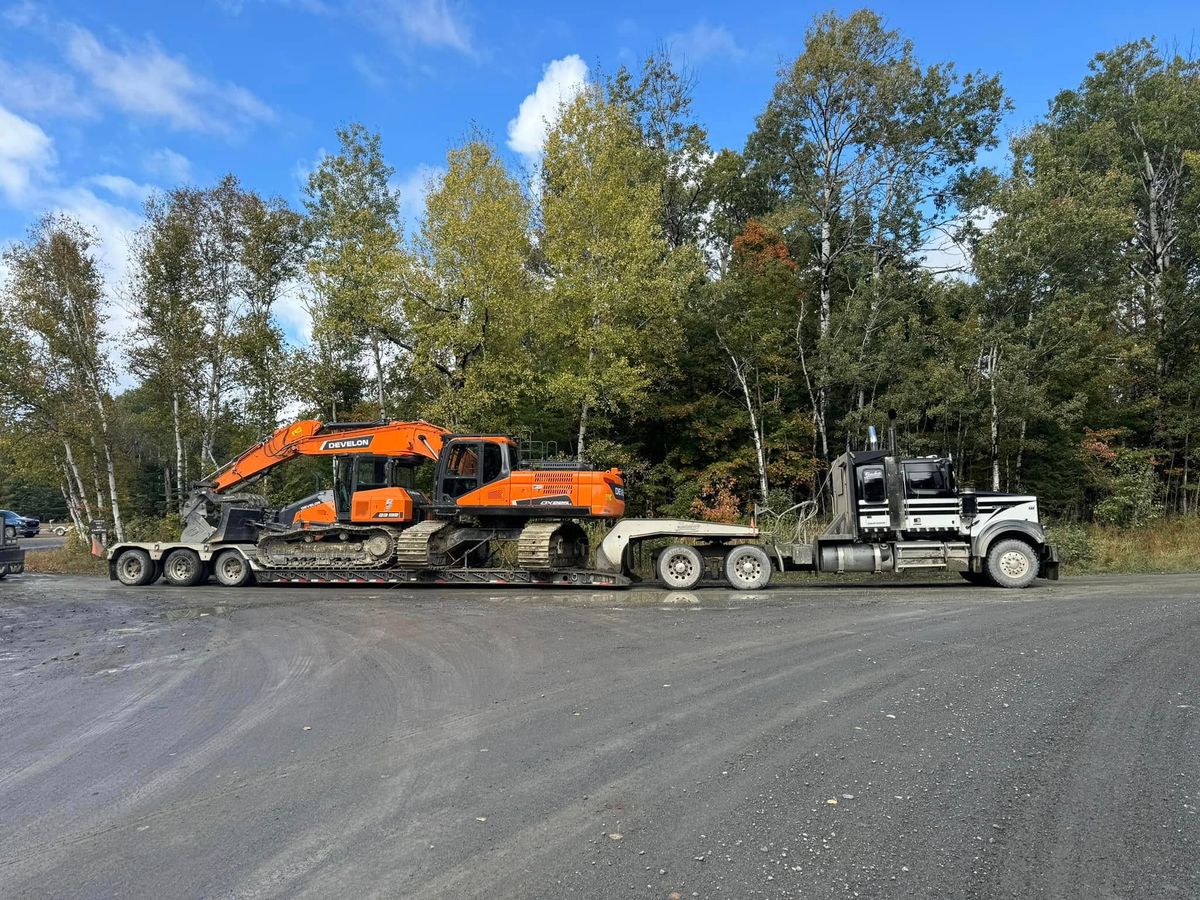 Heavy Equipment Transportation for Gardner Road Company in Winn, ME