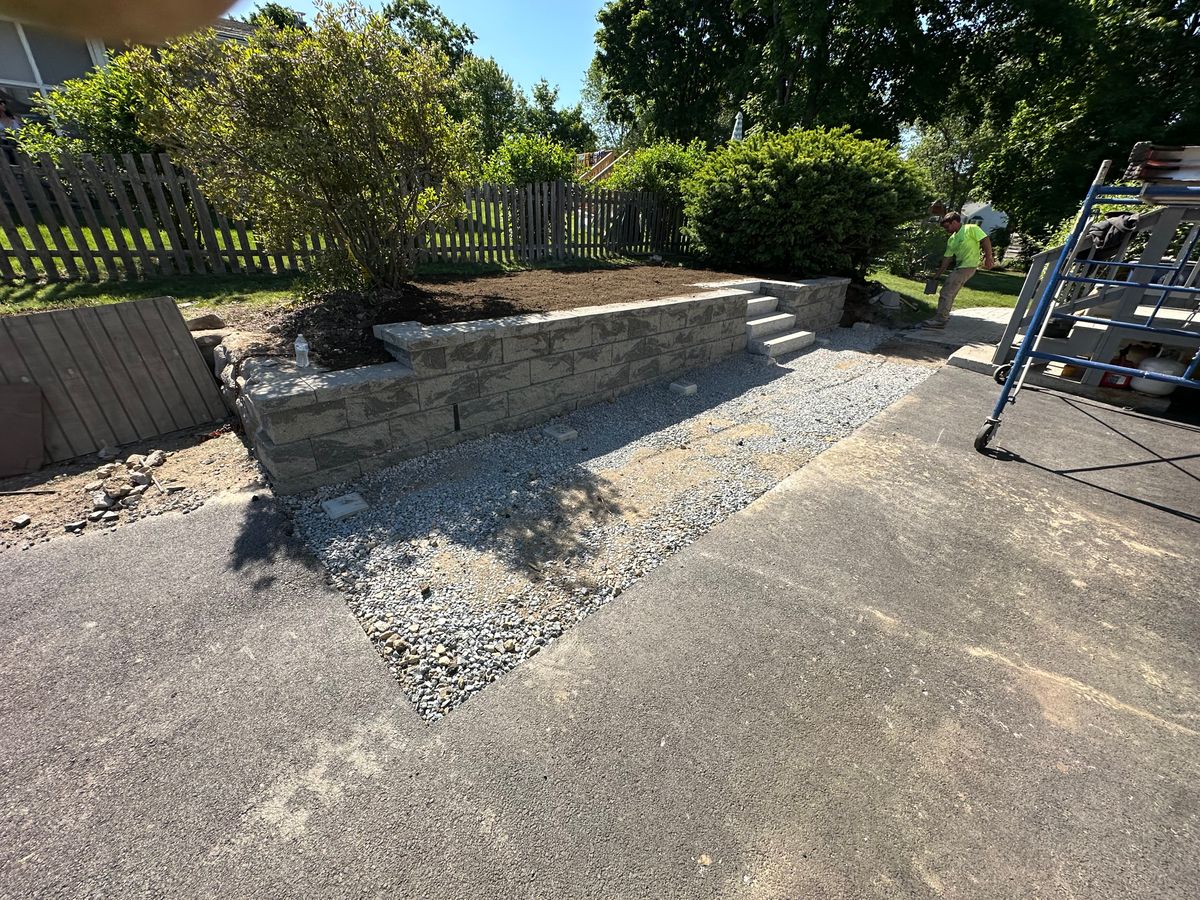 Retaining Wall Construction for Shawn's Landscaping in Worcester, MA