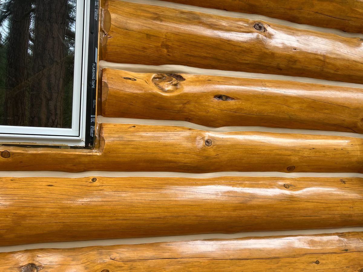 Log Home Chinking for True Blue Logworks LLC in Corvallis, MT