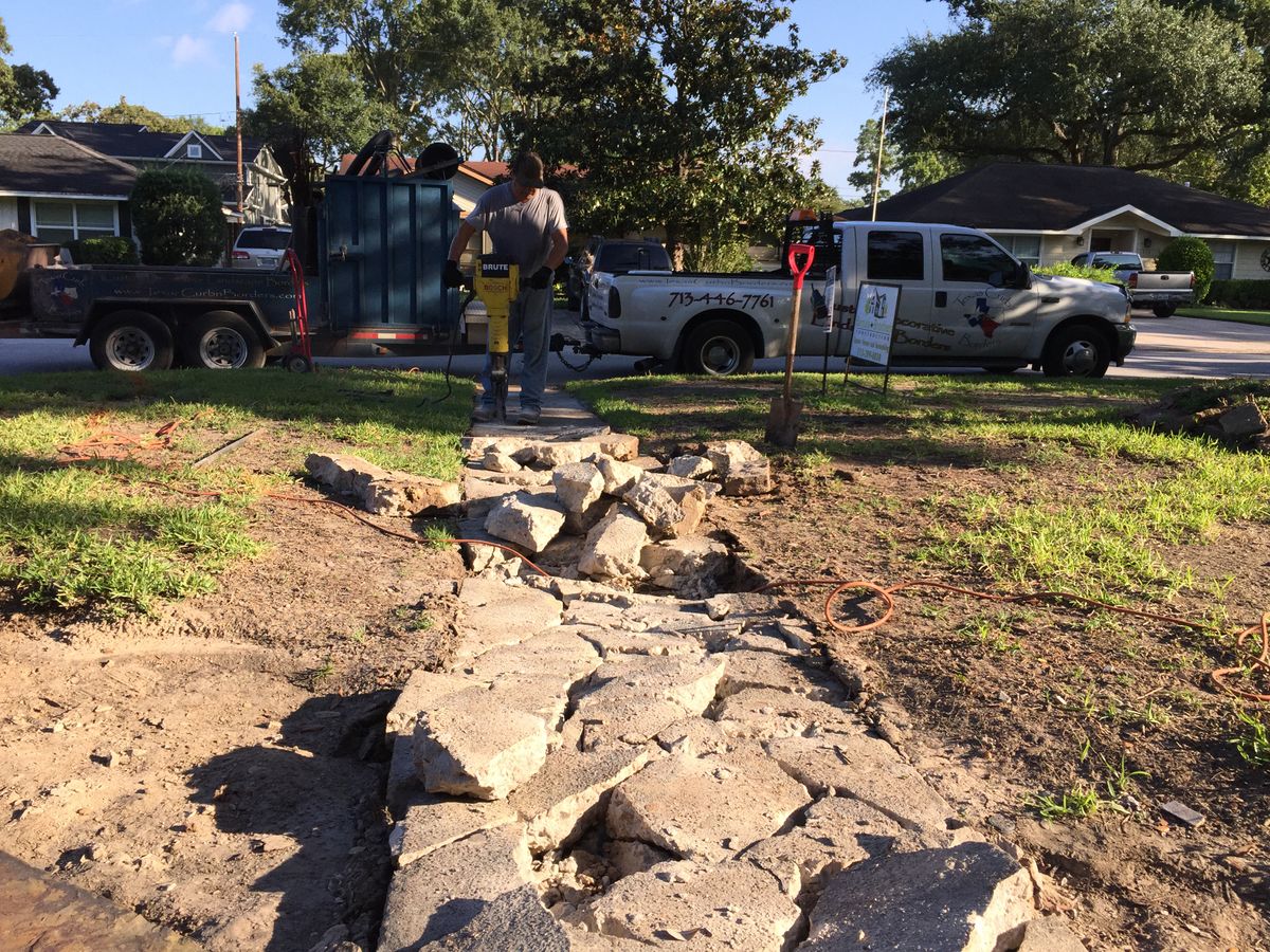 Custom Carved Concrete for Texas Curb N Borders in Houston, TX