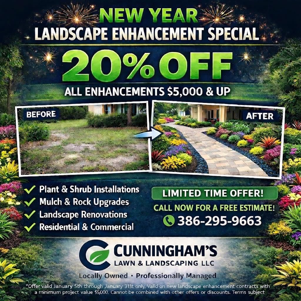 Commercial Landscaping for Cunningham's Lawn & Landscaping LLC in Daytona Beach, Florida