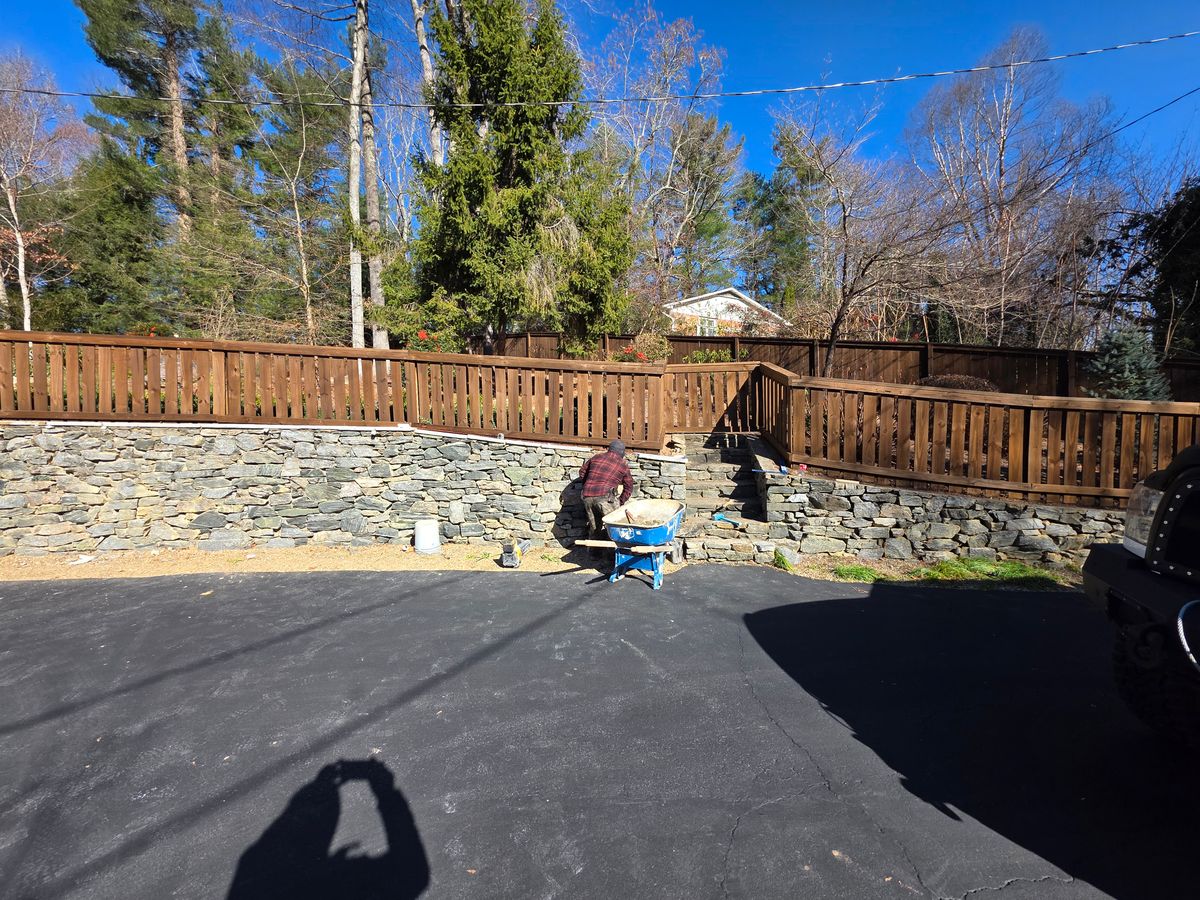 Hardscape brick laying for Acosta's Stone Work in Henderson, NC