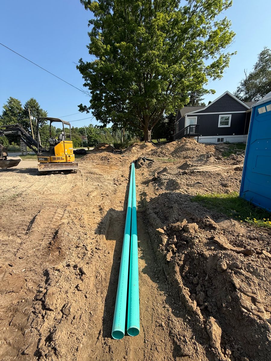 Trenching for Palmer Property Services in Middleville, MI