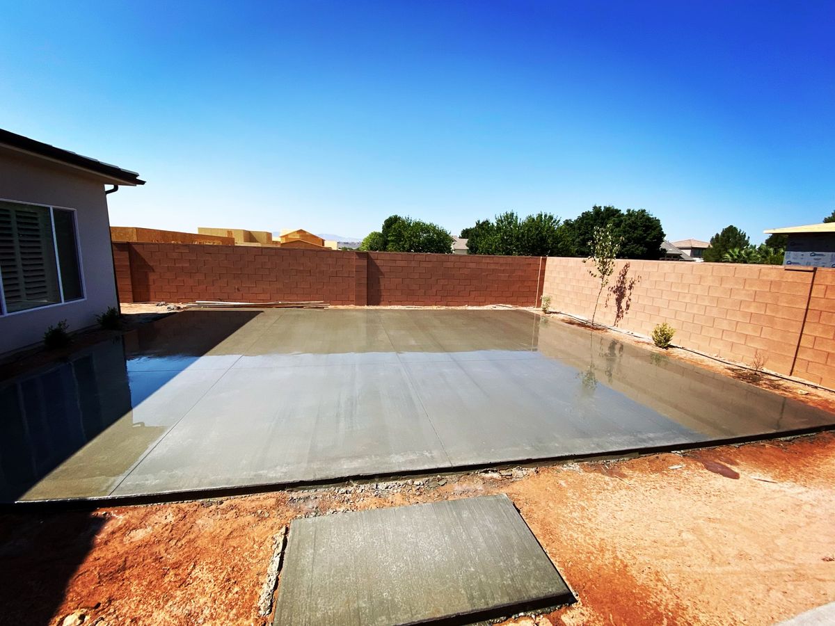 Concrete Slab Construction for Hurricane Valley Concrete LLC in Hurricane, UT