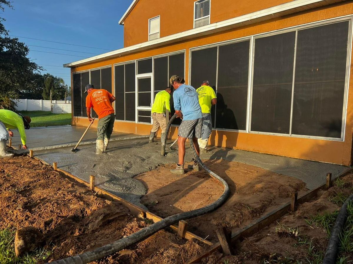 Patio Design & Construction for Green Hammer Concrete in Palm Bay, Florida