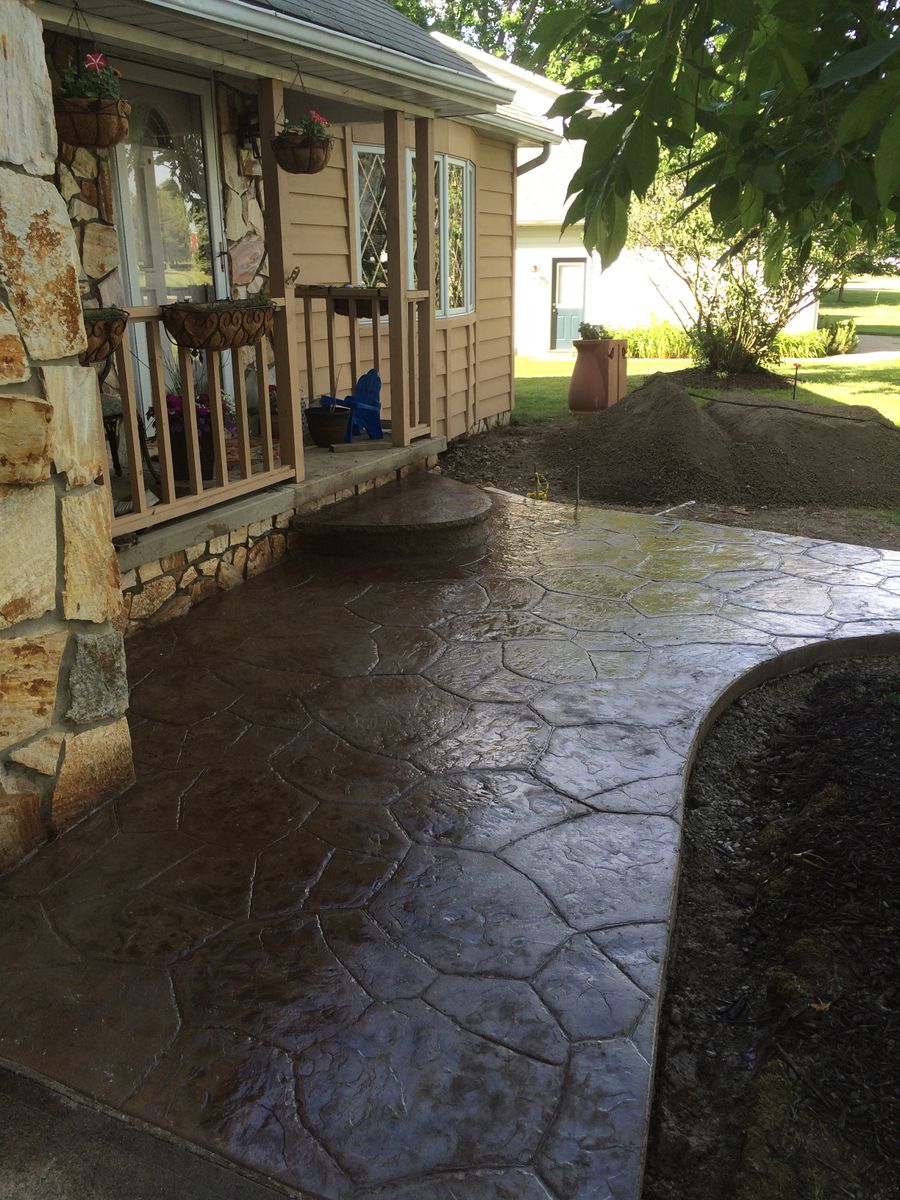 Stamped Concrete Installation for Lake Erie Companies in Grand River, OH