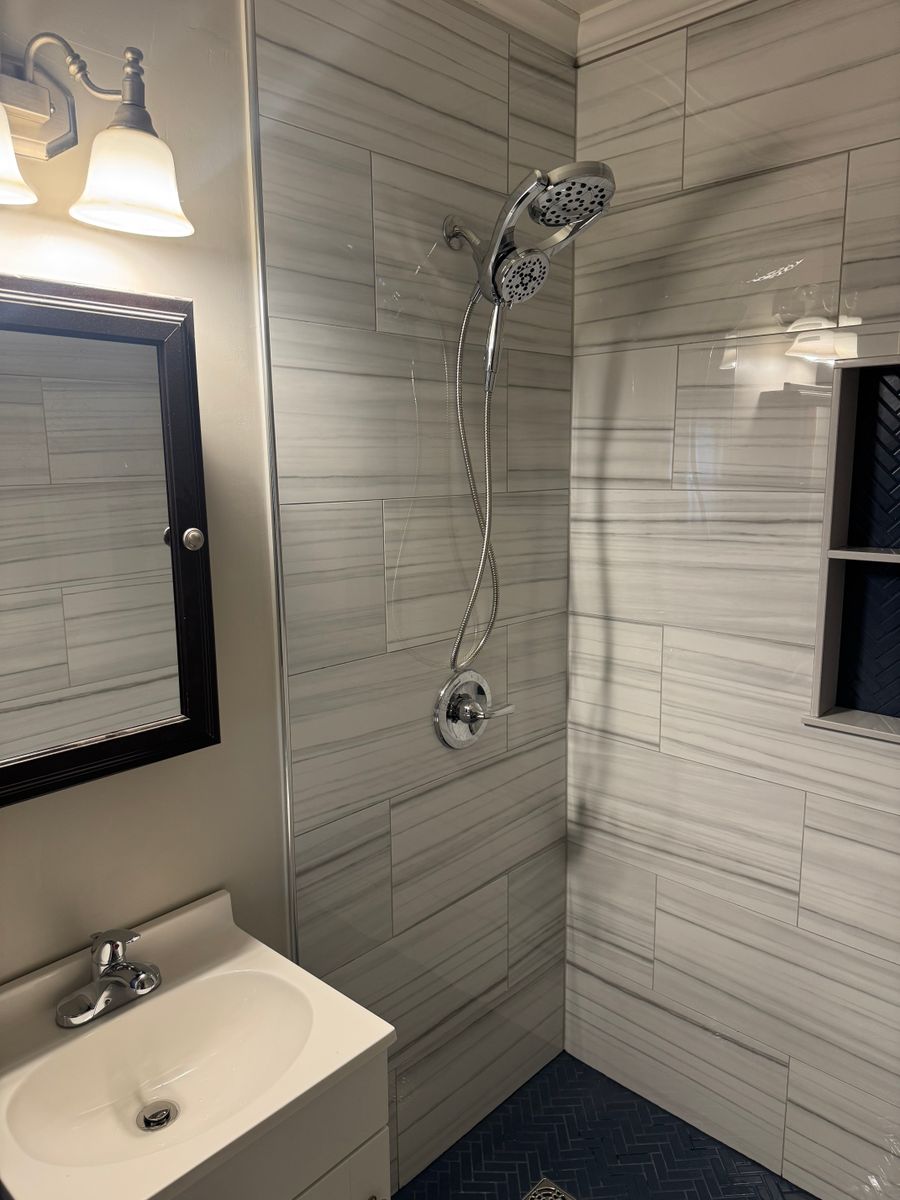 Shower Tiling for A-Otay Constructs in Lawrence County, TN