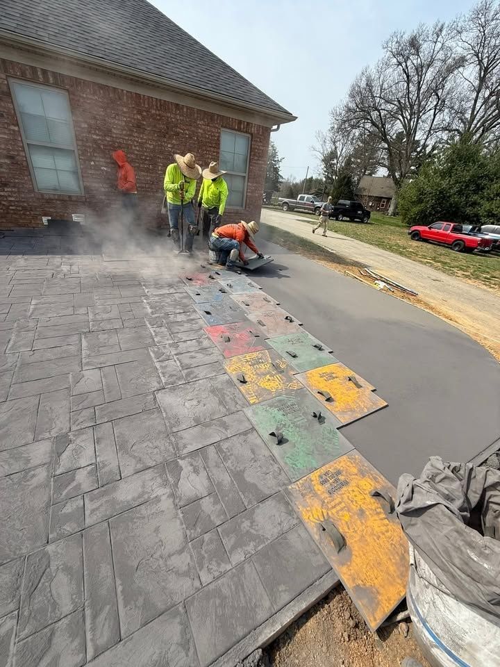 Stamped Concrete Installation for Buckel Concrete in New Albany, IN