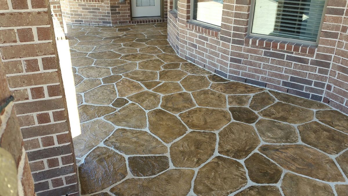 Stamped Concrete Installations for Texas Curb N Borders in Houston, TX