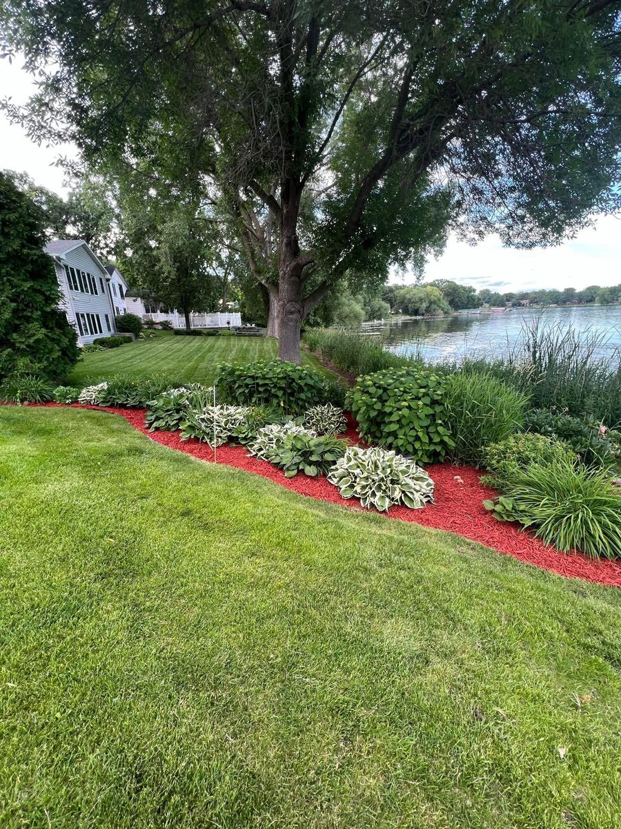 Mulch Installation for Luke's Lawn Care and Landscape in Andover, MN