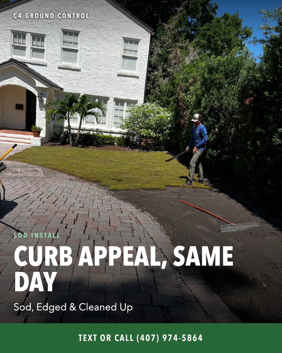 Sod Install for C4 Ground Control in Orlando, FL
