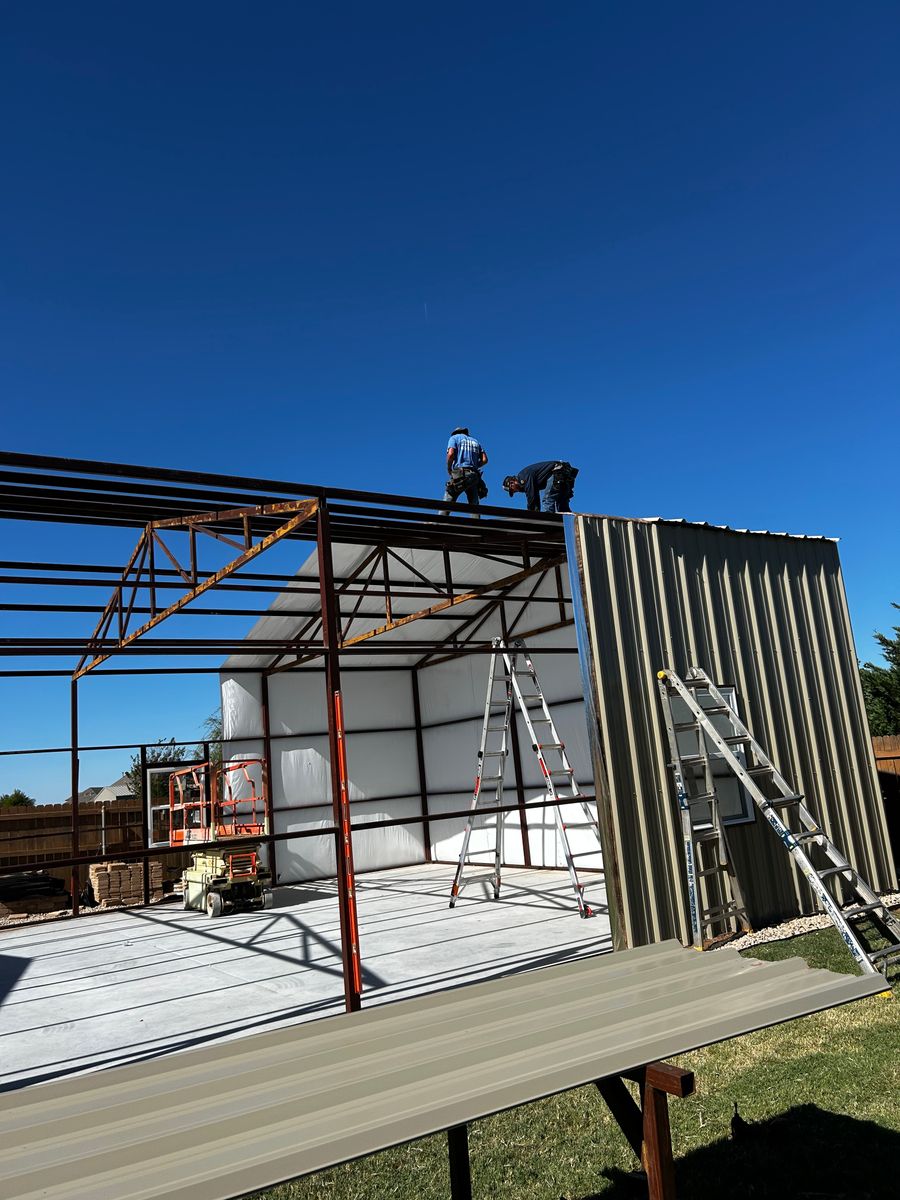 Oklahoma Residential Steel Buildings ( shops, Barndominiums, add-ons) for A-N-H Construction LLC in Oklahoma City, OK