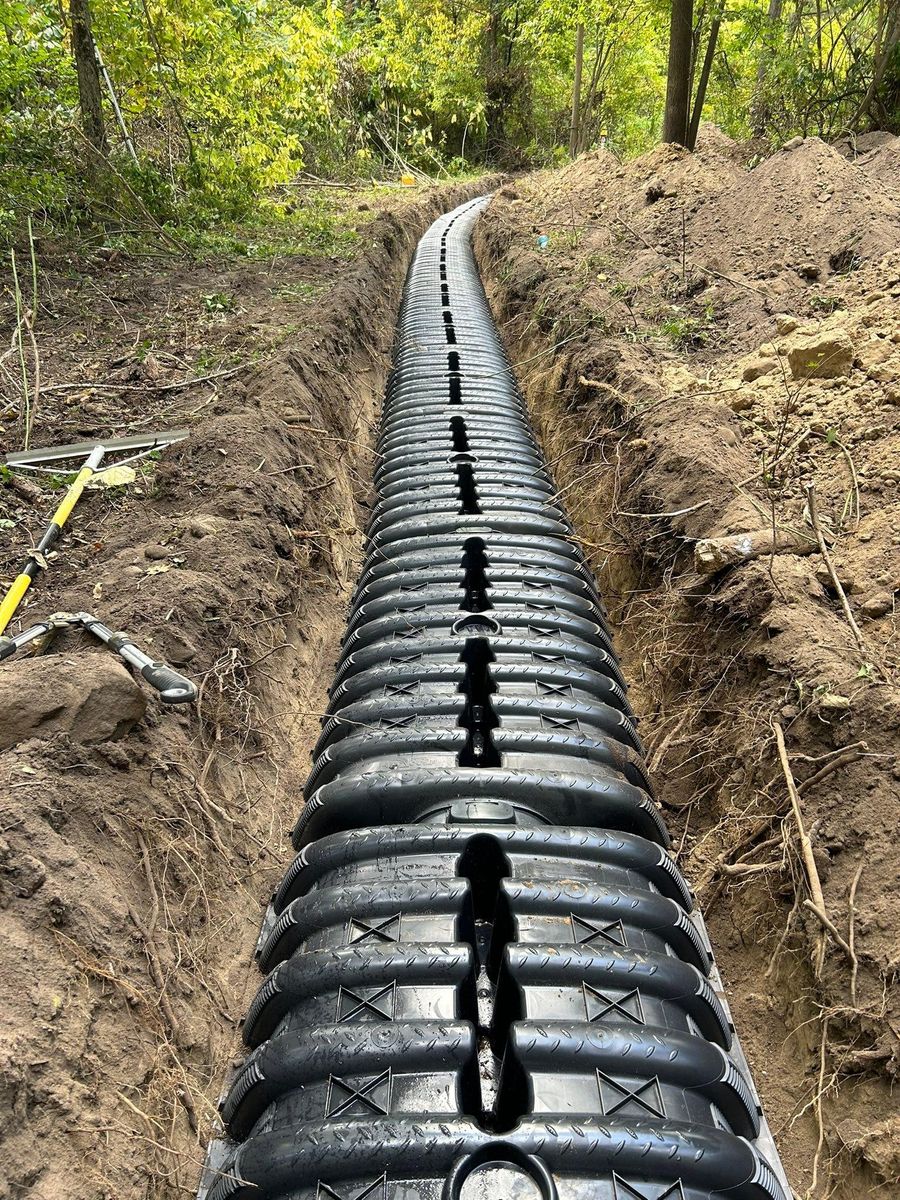Trenching for Mike Wilcoxson Excavating & Well Drilling in Pierceton,  IN