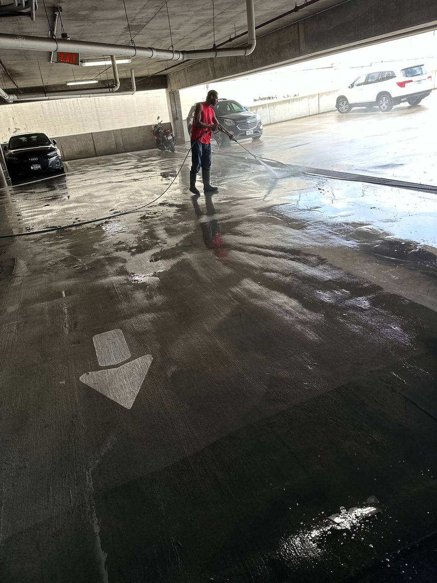 Parking Garage Cleaning for Power Pressure Wash in Houston, TX