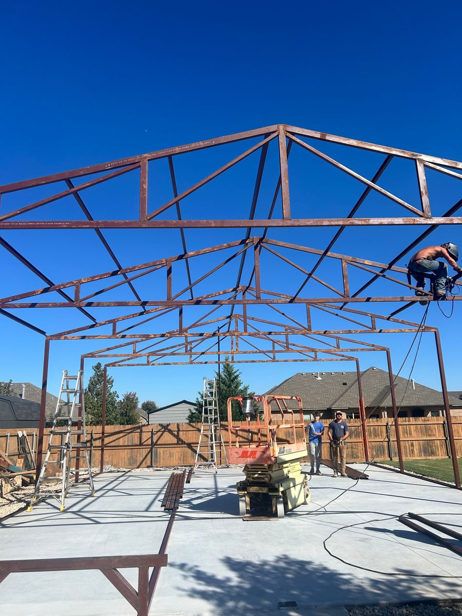 Oklahoma Residential Steel Buildings ( shops, Barndominiums, add-ons) for A-N-H Construction LLC in Oklahoma City, OK