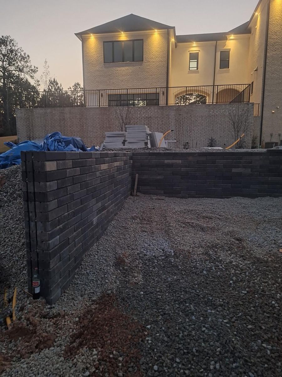 Retaining Wall Installation for Primetime Pools LLC in Winder, GA