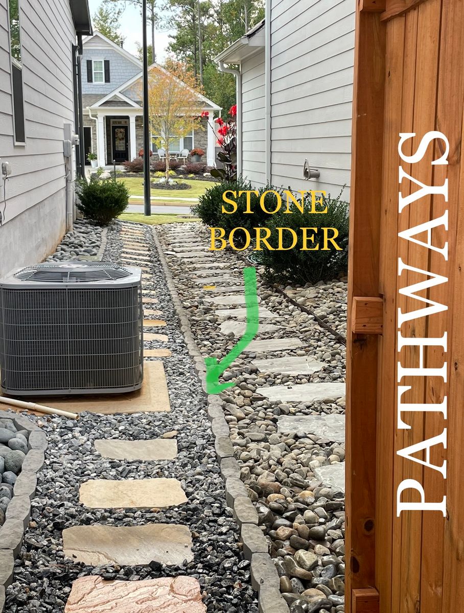 STONE PATHWAYS & BORDERS for UNION HILL LANDSCAPING in Canton, GA