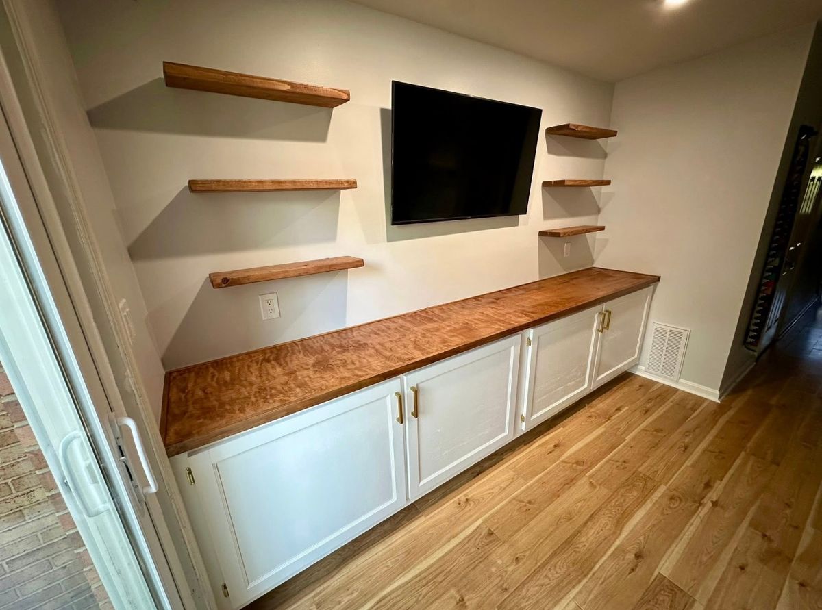 Custom built ins and entertainment for Chesapeake Solutions in Pasadena, MD