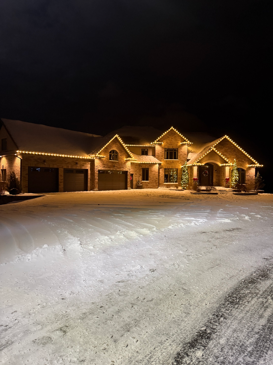 Christmas light installation for Signature Property Care Inc. in Greater Sudbury, ON
