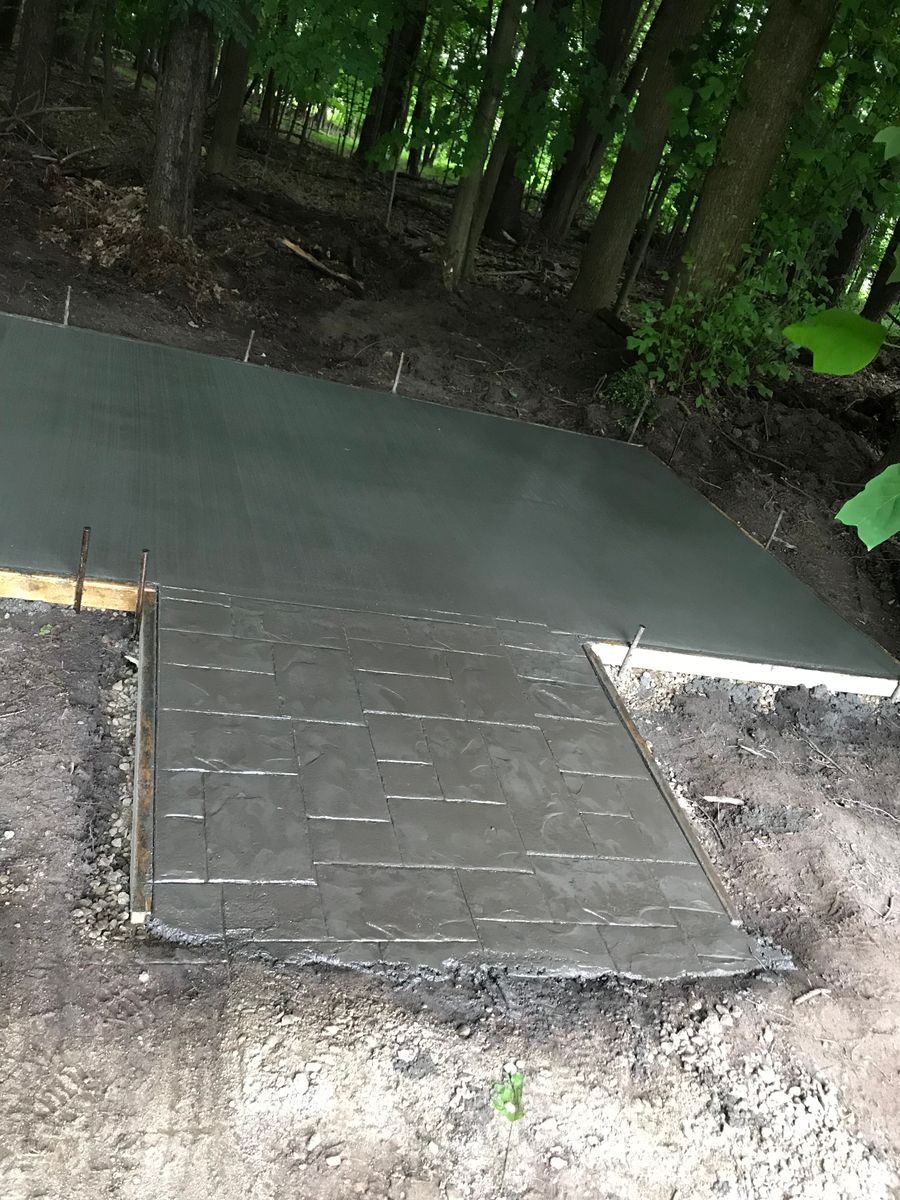 Stamped Concrete Installation for Lake Erie Companies in Grand River, OH