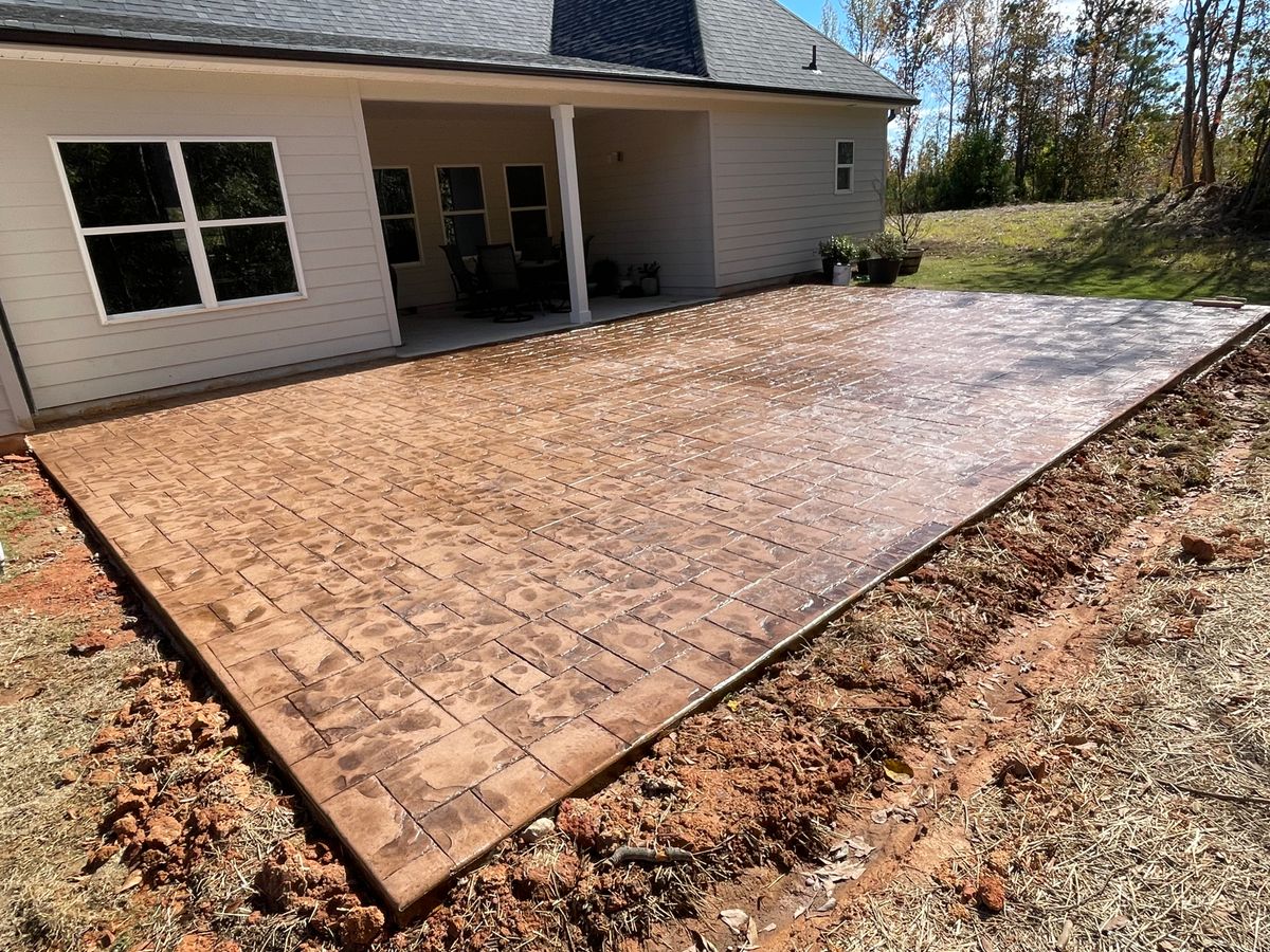 Stamped Concrete Installation for Compadres Concrete in Griffin, GA