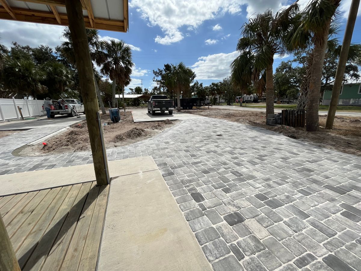 Paver/Firepit installation for Roberts Lawn & Landscape in Cross City, FL