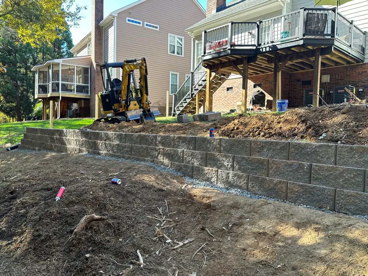 Retaining Walls Construction for Cisco Kid Landscaping Inc. in Lincolnton, NC