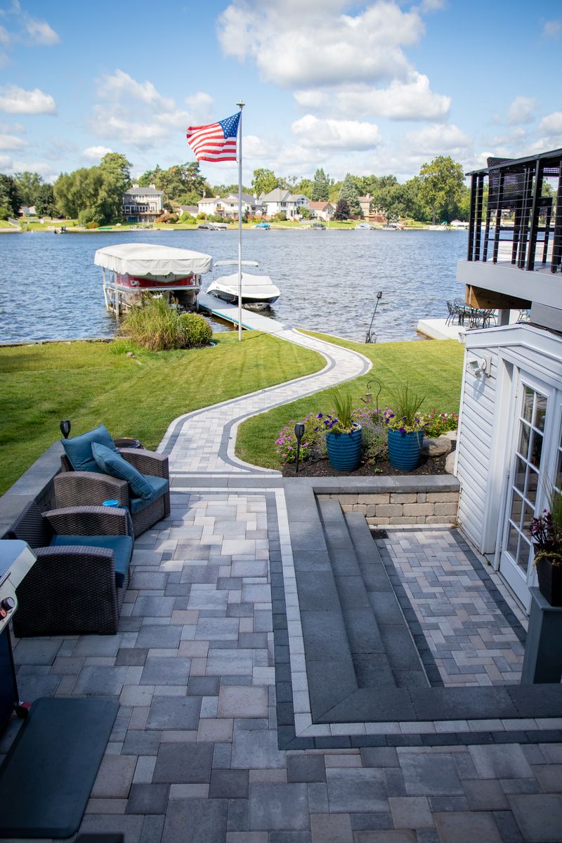 Paver Patio Installation for Sunstone Construction in Oakland County, MI