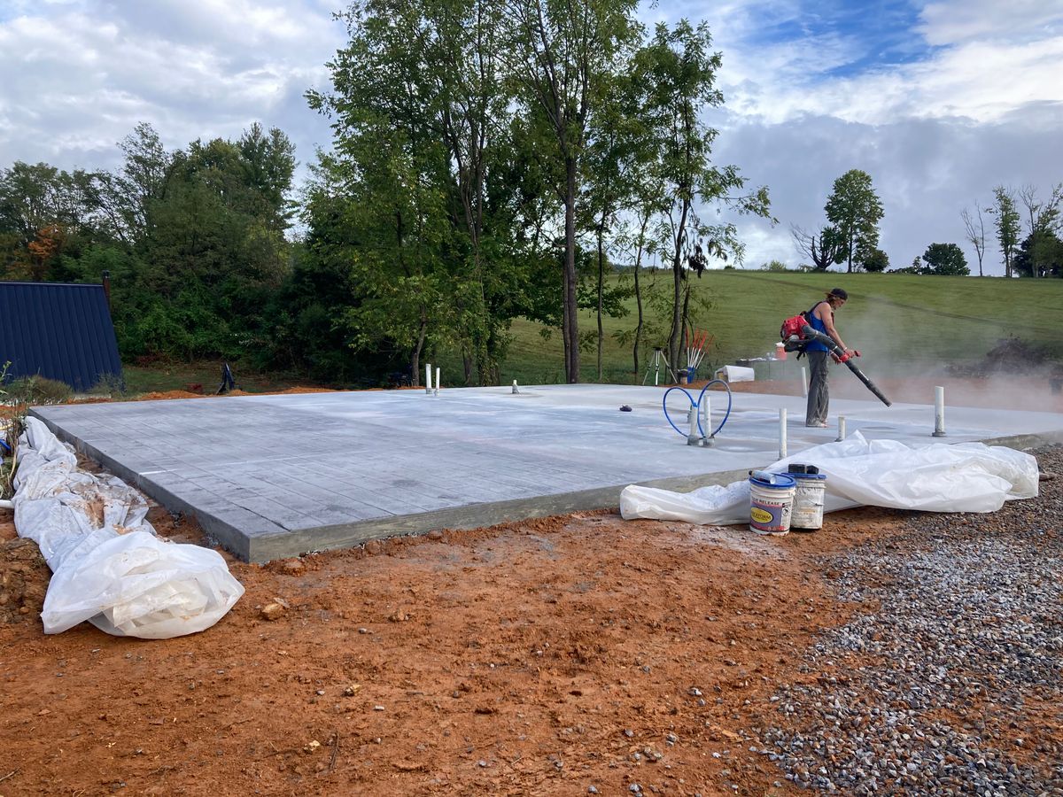 Concrete Slab Construction for Out of the Blue Concrete in Cocke County, TN