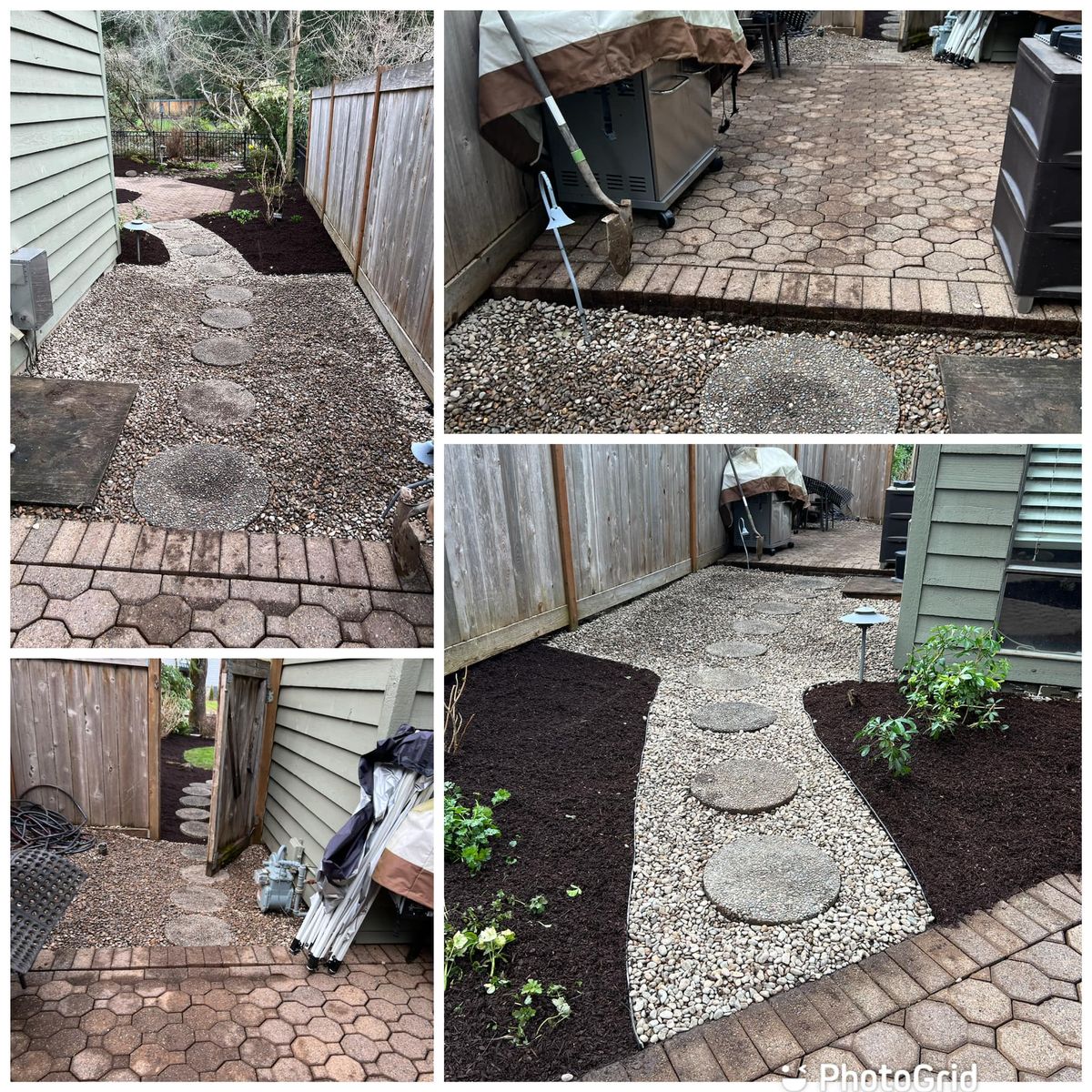 Mulch Installation for Orange Landscape in Woodburn, OR